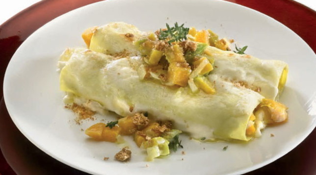 Cannelloni con zucca e amaretti