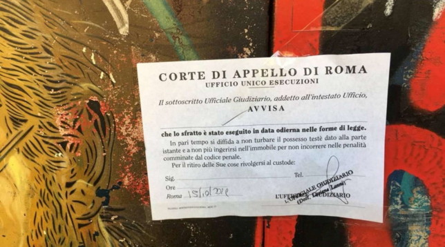 Nuovo Cinema Palazzo Roma sfratto