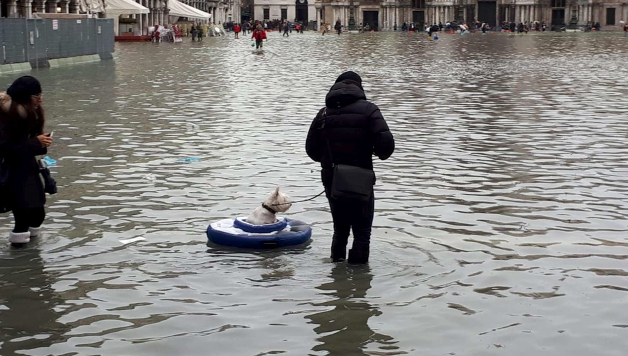 Venezia sommersa, barche e gondole devastate per la città