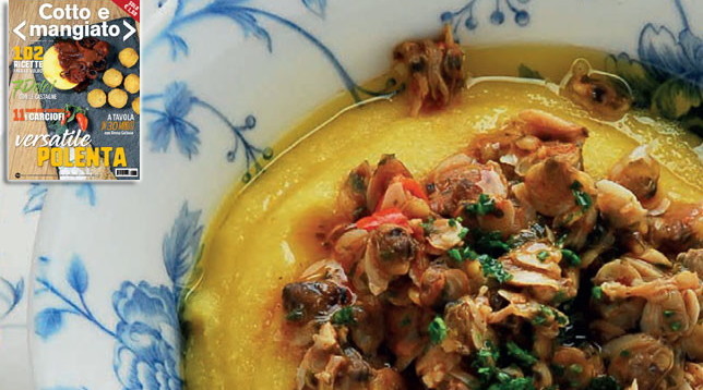 Polenta con vongole in guazzetto