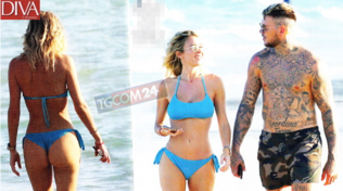 Diletta Leotta si strizza nel bikini e Scardina si veste di tattoo
