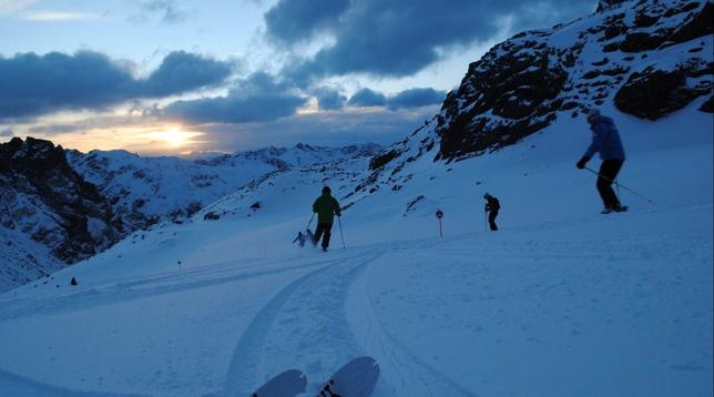 Trentino, Val di sole. ski sunrise, sci