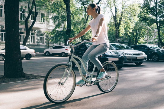 bicicletta, ragazza,