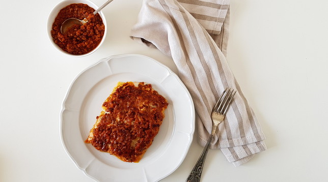 Lasagne con ragù di lenticchie