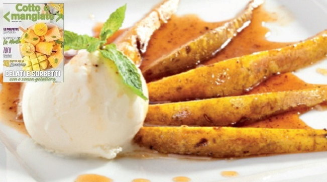 Semifreddo al caprino con pere caramellate