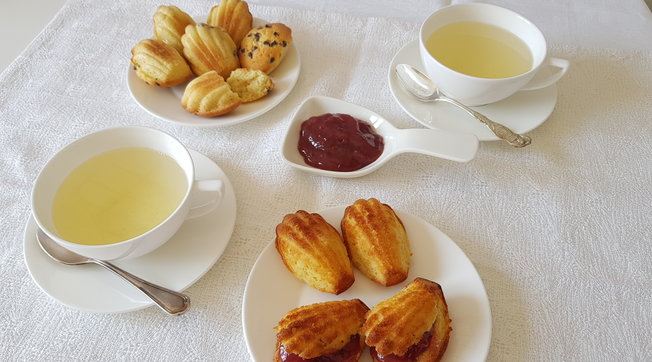 Madeleine con gocce di cioccolato fondente