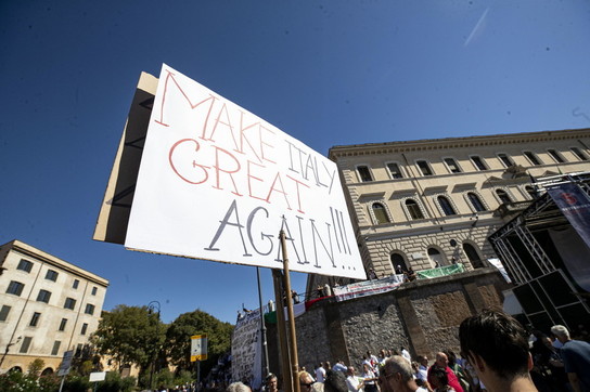 roma, no mask, coronavirus, negazionisti