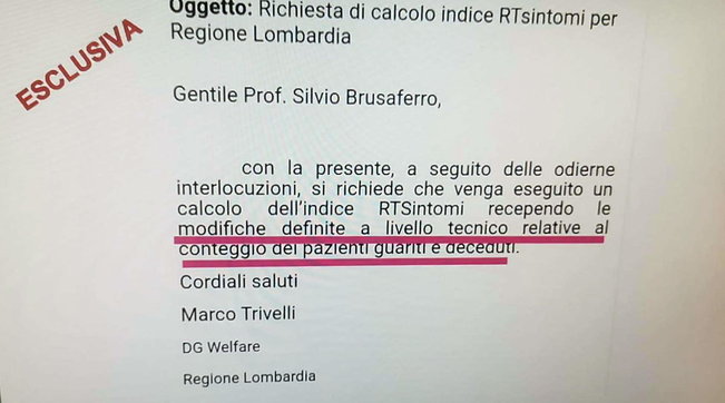 lettera lombardia ricalcolo rt iss brusaferro trivelli