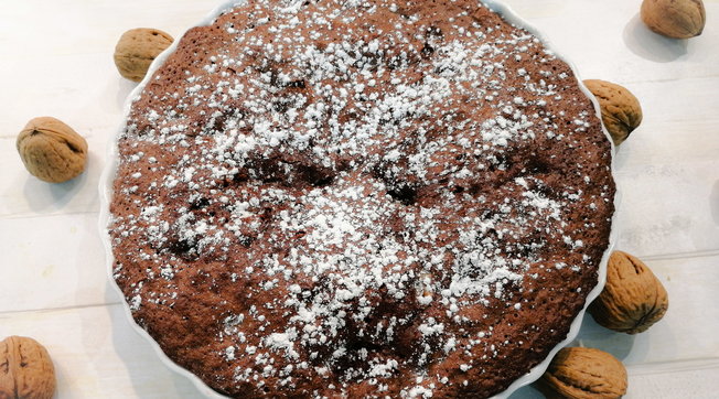 Torta noci e cioccolato