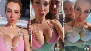 Paola Caruso in bikini incontenibile: palpatine alle terme con Dario