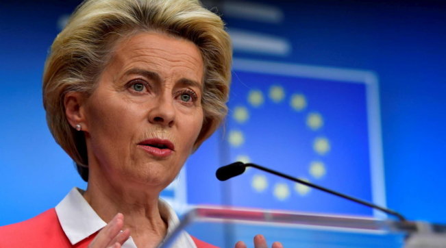 ursula von der leyen mascherina