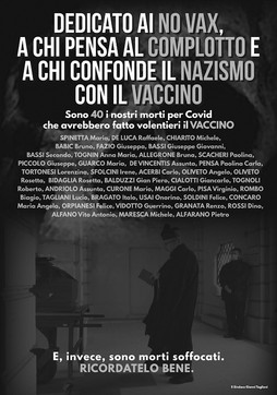 alessandria, castelnuovo scrivia, manifesto, covid, morti, Gianni Tagliani