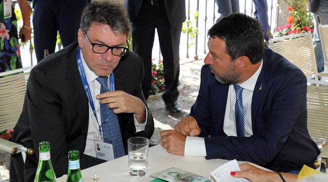 Giancarlo Giorgetti Matteo Salvini workshop ambrosetti