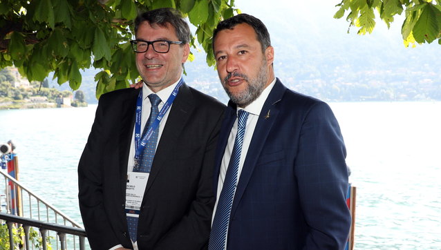 Giancarlo Giorgetti Matteo Salvini workshop ambrosetti
