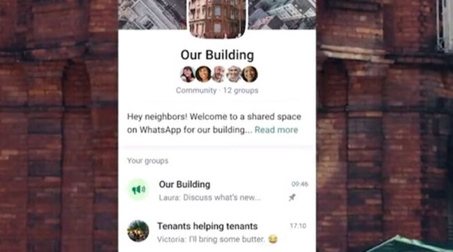 whatsapp, funzione Community
