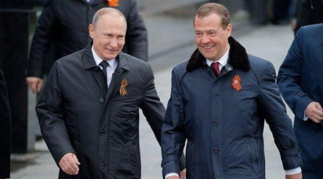russia, mosca, giornata della vittoria, 9 maggio, vladimir putin, dmitri medvedev