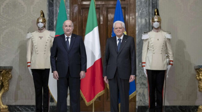Mattarella incontra il presidente algerino Abdelmadjid Tebboune