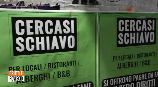 "Cercasi schiavo, paghe da fame e zero diritti", a Palermo i manifesti provocatori contro il lavoro sottopagato