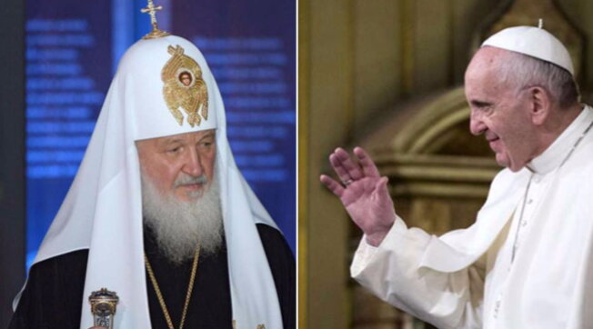 combo papa francesco kirill kyrill cirillo patriarca mosca