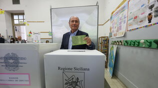 Regionali Sicilia, al via lo spoglio: sfida fra sei candidati |&nbsp;Proiezioni Tecn&egrave;: Schifani (cdx) avanti col 42,3%