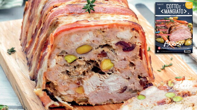 Terrina di carne mista con pistacchi e ciliegie