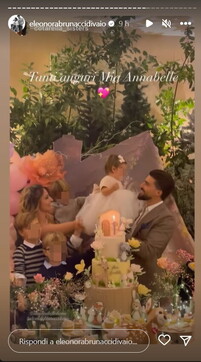 Mariano Di Vaio in festa per il primo compleanno di Mia Annabelle
