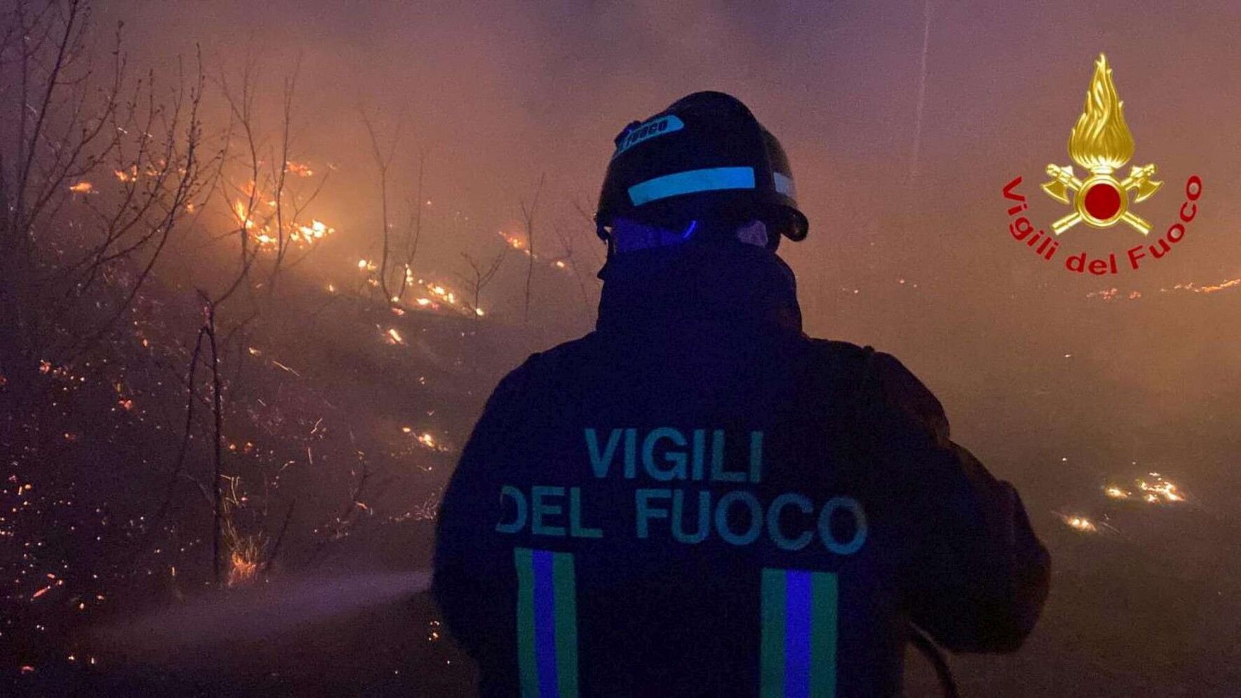 Anteprima: Viareggio, incendio doloso in pineta: vento crea problemi per domare le fiamme