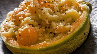 Cacio pepe e melone dello chef Danilo Pelliccia