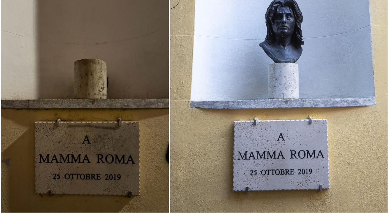 Graphito Magnani Roma, divelto il busto di Anna Magnani a Trastevere
