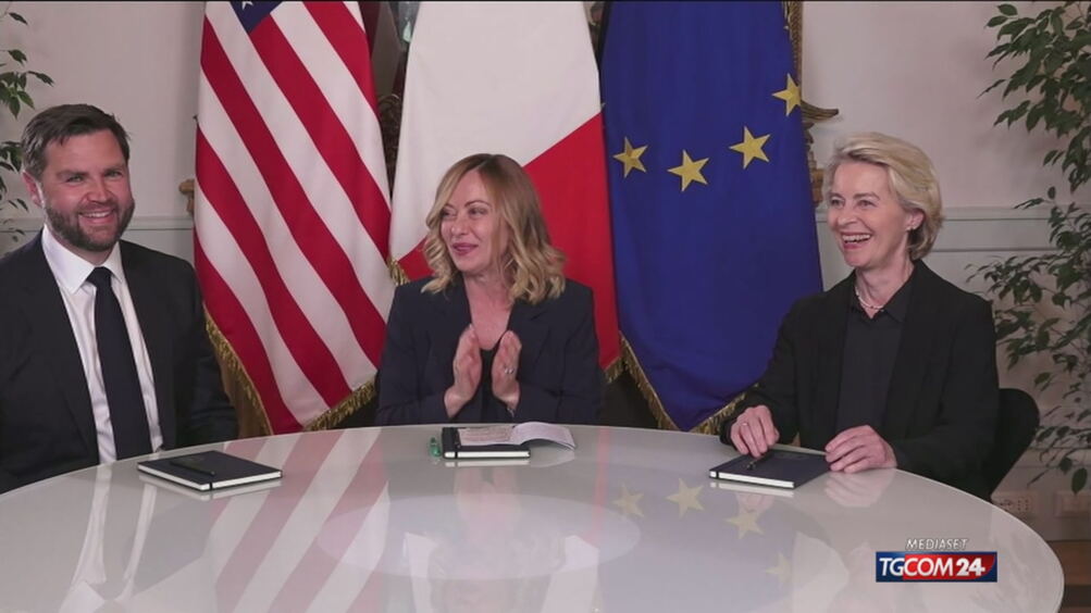 Giorgia Meloni riceve Vance e Ursula von der Leyen