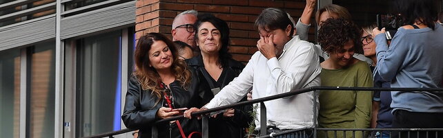 Sigfrido Ranucci si commuove davanti ai colleghi
