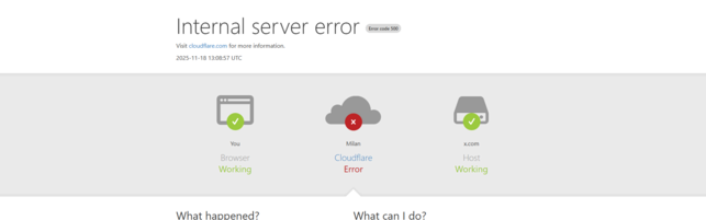 Cloudflare down, da ChatGpt a X e Canva: inaccessibili migliaia di siti e app | Cosa sta succedendo