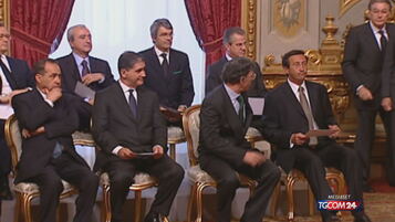 Umberto Bossi e il giuramento al primo governo Berlusconi