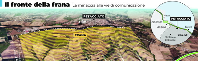 Molise, il fronte della frana di Petacciato