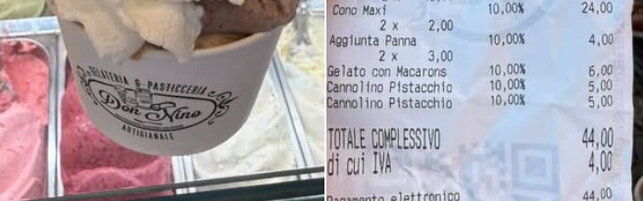 Roma, oltre 40 euro per due gelati: la denuncia di una turis