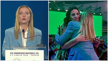 Giorgia Meloni dalla Uil: "Tolleranza zero contro caporali" | E abbraccia la mamma di Luana D'Orazio