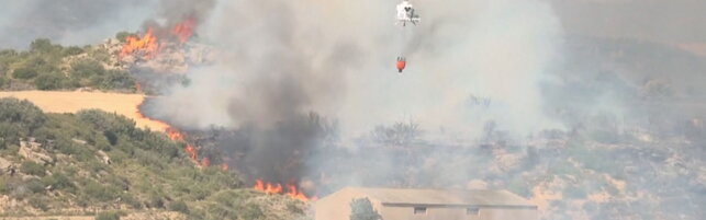 Incendio boschivo a Lozoyuela in Spagna