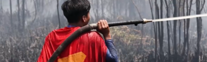 Copertina: In Indonesia Superman aiuta a spegnere gli incendi: ma è un giovane 17enne