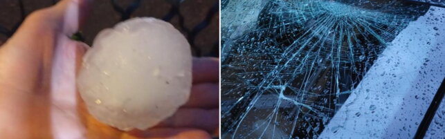 Anteprima: Maltempo in Nord Italia, Brescia bersagliata da chicchi di grandine grossi come una mano