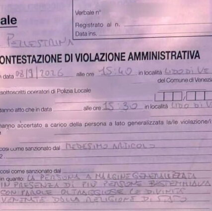 Anteprima: Venezia, schiva un pedone ma bestemmia davanti ai vigili: multa da 102 euro