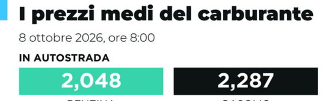 I prezzi medi del carburante del 9 ottobre