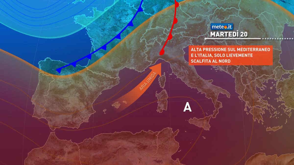 Anticiclone protagonista fino a Natale, ma oggi una perturbazione lambisce l'Italia 